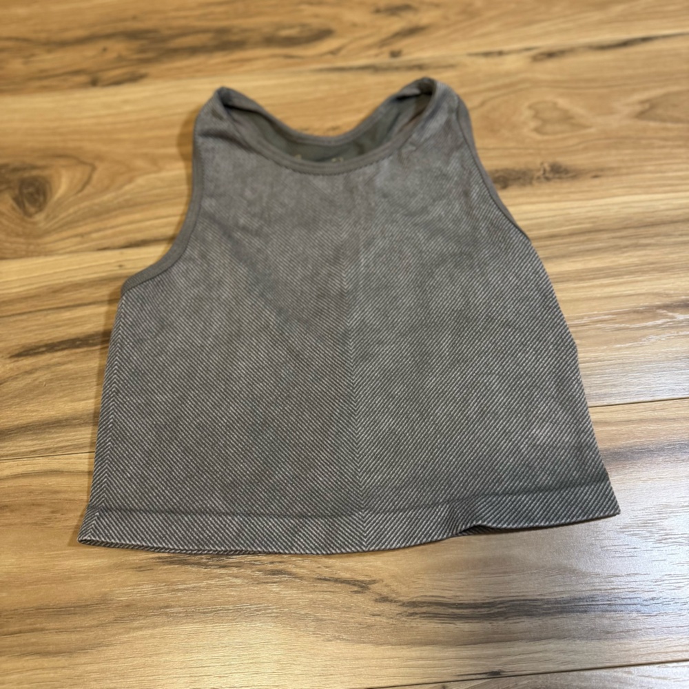 Gypsy & Jade Womens Small Cropped Tank Olive Green Minimalist Casual Minimalist
